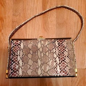 Faux Snakeskin Gold Purse Mini Bag NWOT